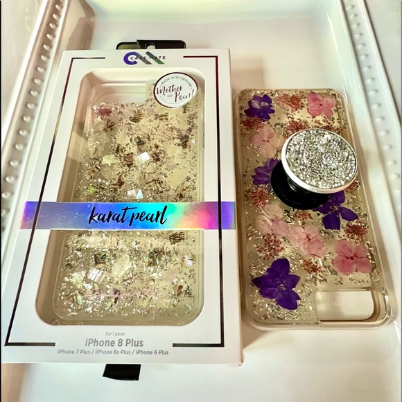 I PHONE 8 PLUS  NEW & USED  CASE MATE  with Bling PopSocket - Picture 9 of 14